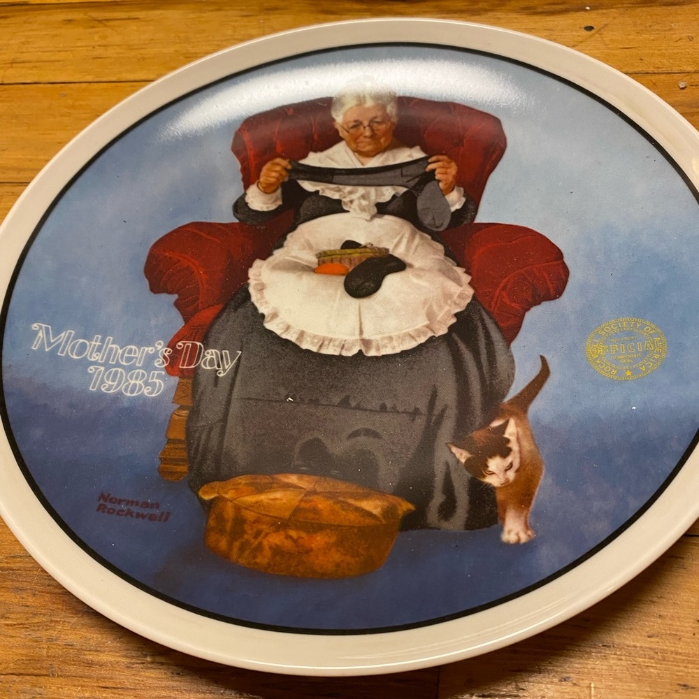 “Mending Time” - Norman Rockwell - Mother’s Day Series Plate - Vintage